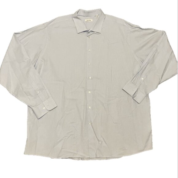 Calvin Klein Mens Tall 20 38/39 Long Sleeve Light Blue Button-Down Collared top - Picture 1 of 10